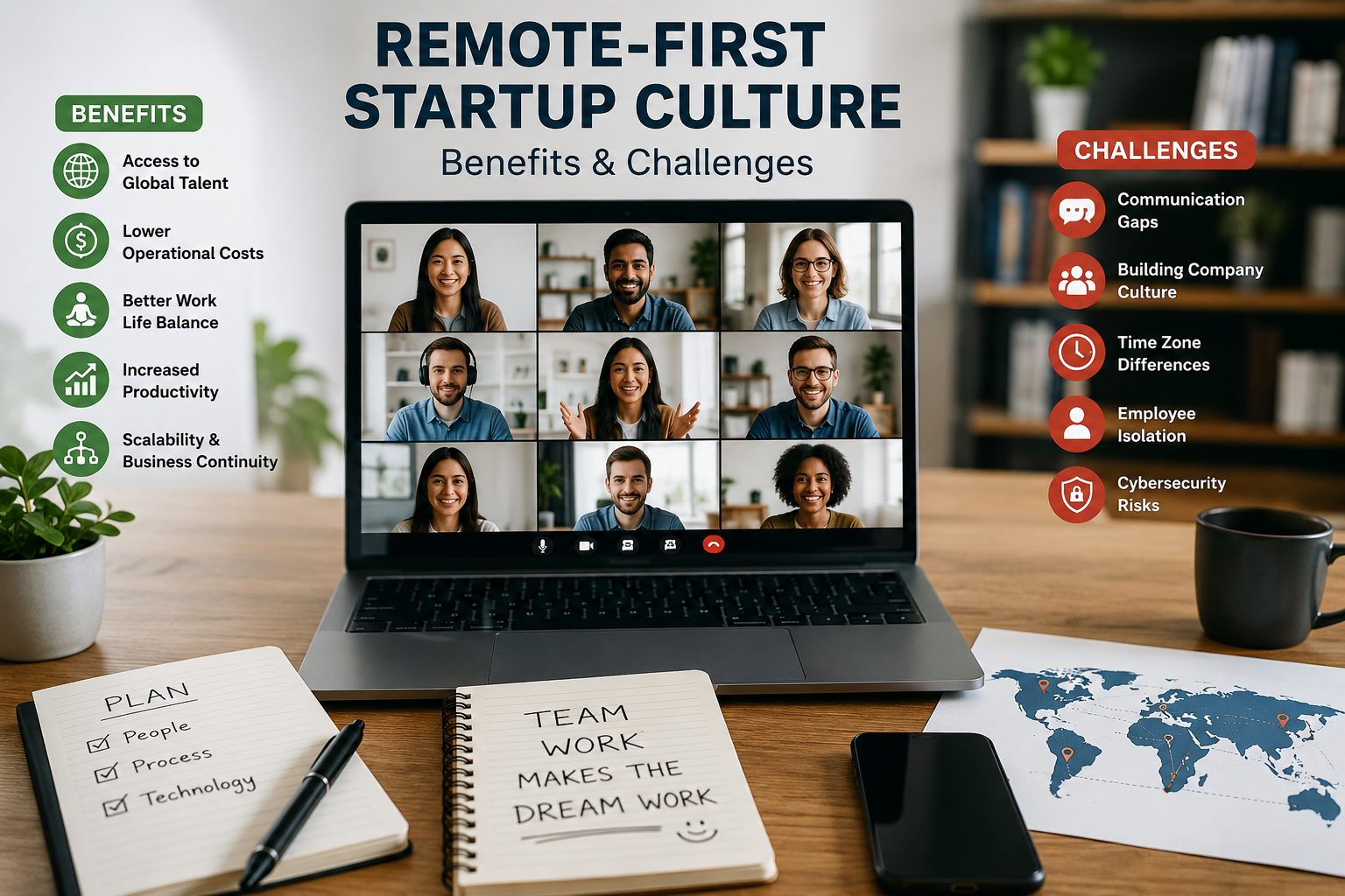 Remote-First Startup Culture: Benefits & Challenges